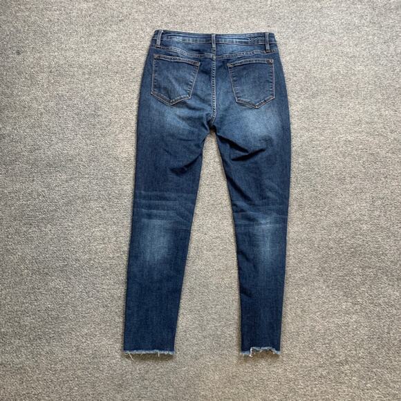 Vigoss Jeans Womens 29 Blue Jagger Skinny Distressed Raw Hem Skinny Stretch - Picture 3 of 10